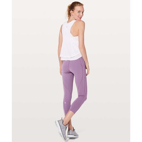 Lululemon Time To Sweat Crop Size 6 23" Smoked Mulberry Purple High Rise - Picture 3 of 11